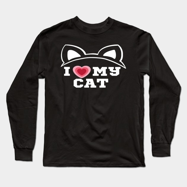 I Love My Cat/I Heart My Cat Long Sleeve T-Shirt by The Print Palace